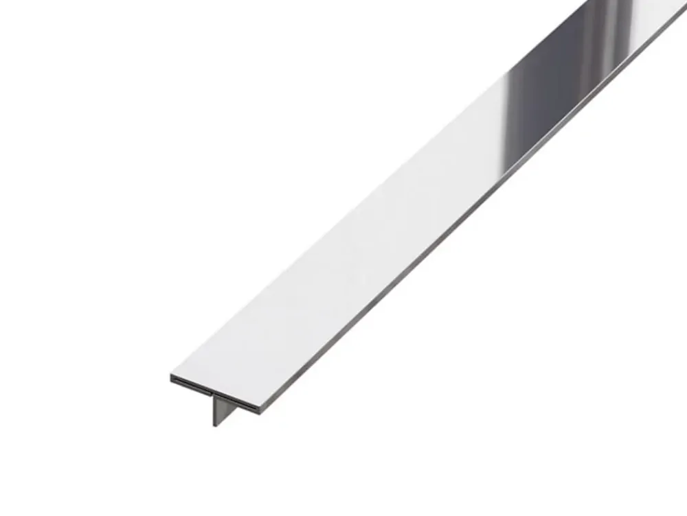 Ilcom Profilé Carrelage<Couvre-joint profilé décoratif Ts en inox rectifié Argent poli - 15mm x 2700mm x 0,65 ep.