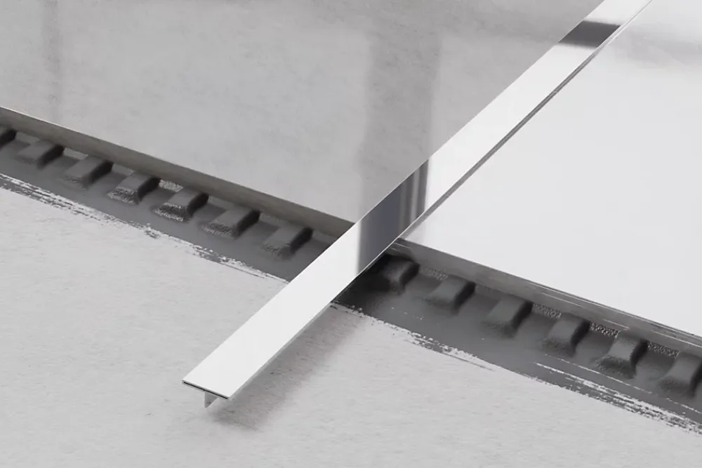 Ilcom Profilé Carrelage<Couvre-joint profilé décoratif Ts en inox rectifié Argent poli - 15mm x 2700mm x 0,65 ep.