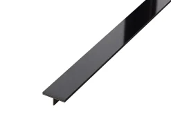 Ilcom Couvre-joint profilé décoratif Ts en inox rectifié Noir poli - 15mm x 2700mm x 0,65 ep.- Profilé Carrelage