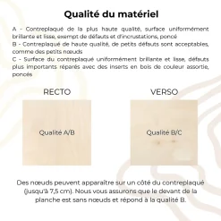Creative Deco 10 x Contreplaqué Carré 300 x 300 x 3mm (+/-0,5mm) - Bois Brut Bouleau - Panneau Découpe Laser - Pyrogravure Gravure- Panneau Bois, Osb, Mdf