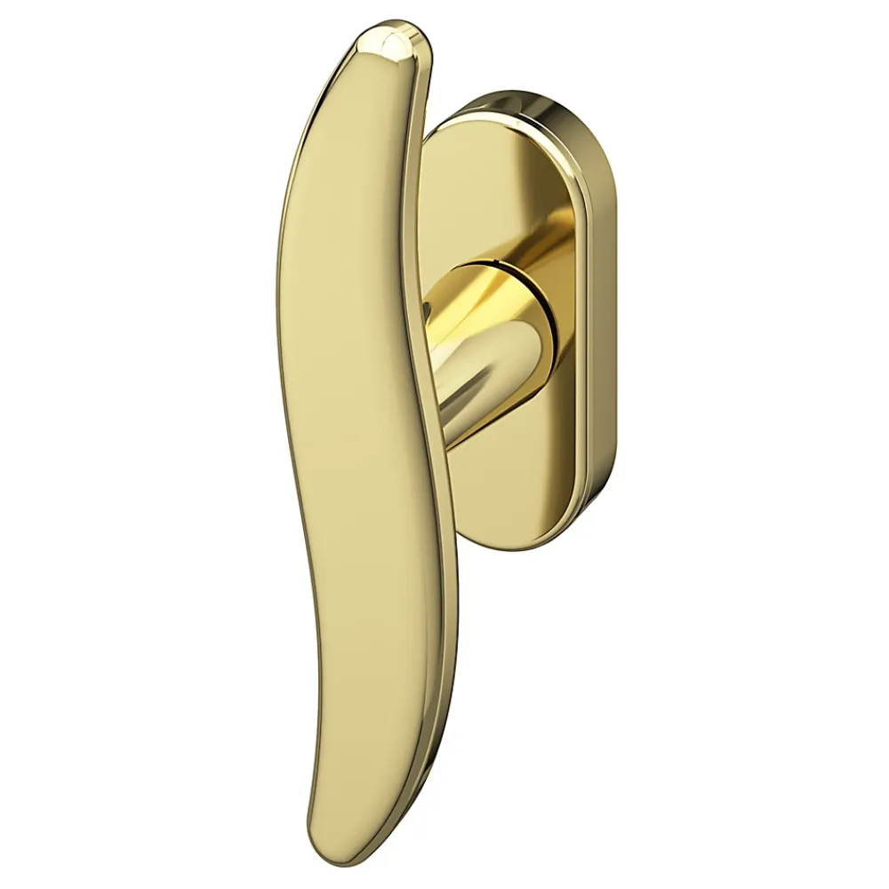 GoodHome Crémone de fenêtre Armel aluminium doré brillant L.11cm- Poignée De Fenêtre
