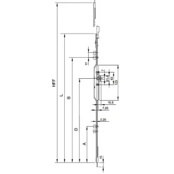 Ferco Porte Nue<Crémone F7,5 ajustable L 1479mm côte D 980mm 2 galets - - G-20461-10-0-1
