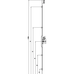 Ferco Crémone verrou F7,5 ajustable L 2100mm cote D fixe 980mm 4 galets - - G-13237-21-0-1- Porte Nue