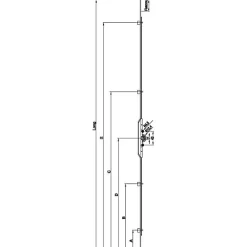 Ferco Crémone verrou F7,5 ajustable L 2100mm cote D fixe 980mm 4 galets - - G-13237-21-0-1- Porte Nue