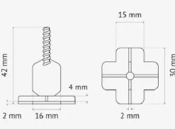 Pavilift Croisillons autonivelants à vis en + - croisillons autonivelants à vis en + en 2 mm - Seau de 1000 croisillons- Outils Du Carreleur