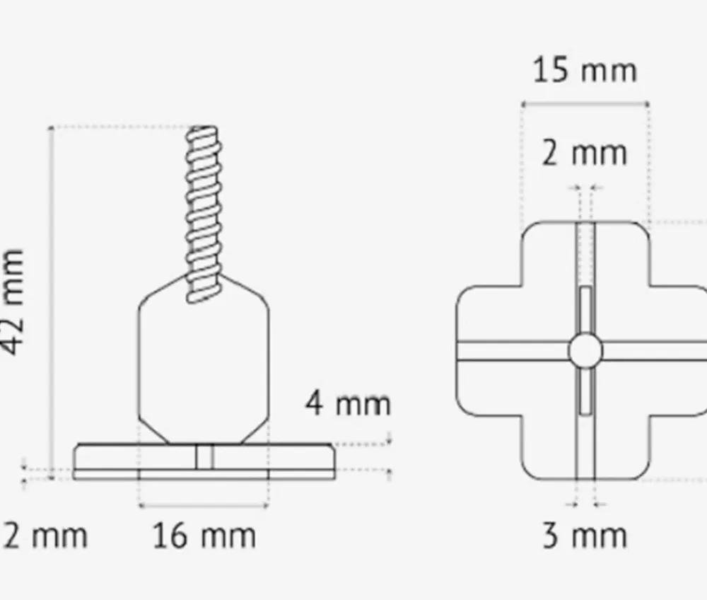 Pavilift Croisillons autonivelants à vis en + - croisillons autonivelants à vis en + en 2 mm - Seau de 1000 croisillons- Outils Du Carreleur