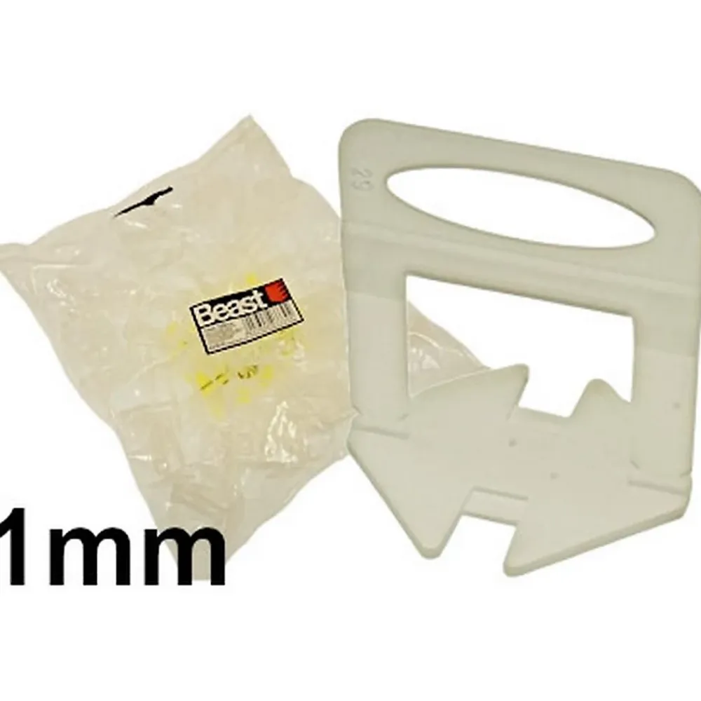 Beast Croisillons Autonivelants 1 mm pour Carreaux 2 à 12,5 mm d'épaisseur - Lot de 100 - Précision et Facilité d'Installation -- Outils Du Carreleur