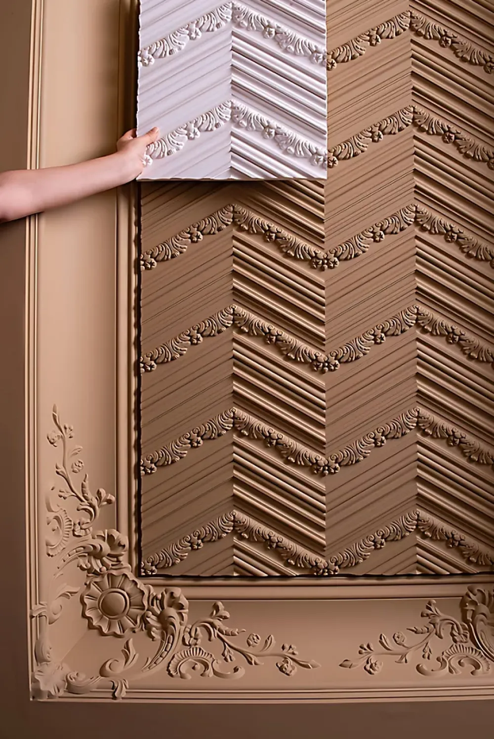 Orac Decor Panneau Mural Décoratif<3d panneau mural LUXXUS W130 CHEVRON Dalle pour mur et plafond Élement décorative
