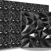 Ikhemalarka 3D PVC panneaux muraux decor gaming chambre mur plafond effet 3D mirror noir plaques PVC decoration 0.25m²- Panneau Mural Décoratif
