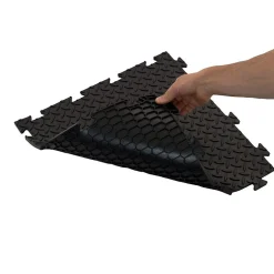 Artplast Dalle Pvc Garage<Dalle clipsable en PVC Motif "grain de riz" - Noir 50 x 50 cm