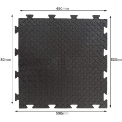Artplast Dalle Pvc Garage<Dalle clipsable en PVC Motif "grain de riz" - Noir 50 x 50 cm