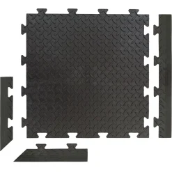 Artplast Dalle Pvc Garage<Dalle clipsable en PVC Motif "grain de riz" - Noir 50 x 50 cm