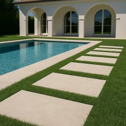 Aelle Carrelage Dalle de carrelage extérieur effet pierre naturelle de travertin 60x90 cm MYK-CR SAND- Carrelage Sol Effet Pierre
