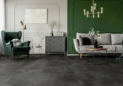Gerflor Dalle Et Lame Pvc<Dalle PVC à clipser Senso Clic 3 pierre noire 38,9 x 72,9 cm