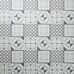 GoodHome Dalle Et Lame Pvc<Dalle PVC adhésive effet carreaux de ciment noir et blanc L.30,5 x l.30,5 cm x ép.2 mm, Poprock