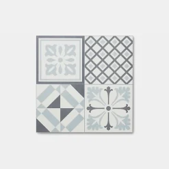 GoodHome Dalle Et Lame Pvc<Dalle PVC adhésive effet carreaux de ciment noir et blanc L.30,5 x l.30,5 cm x ép.2 mm, Poprock