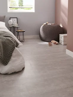 GoodHome Dalle PVC adhésive PopRock Béton gris clair 30 x 60 cm (vendue au carton)- Dalle Et Lame Pvc