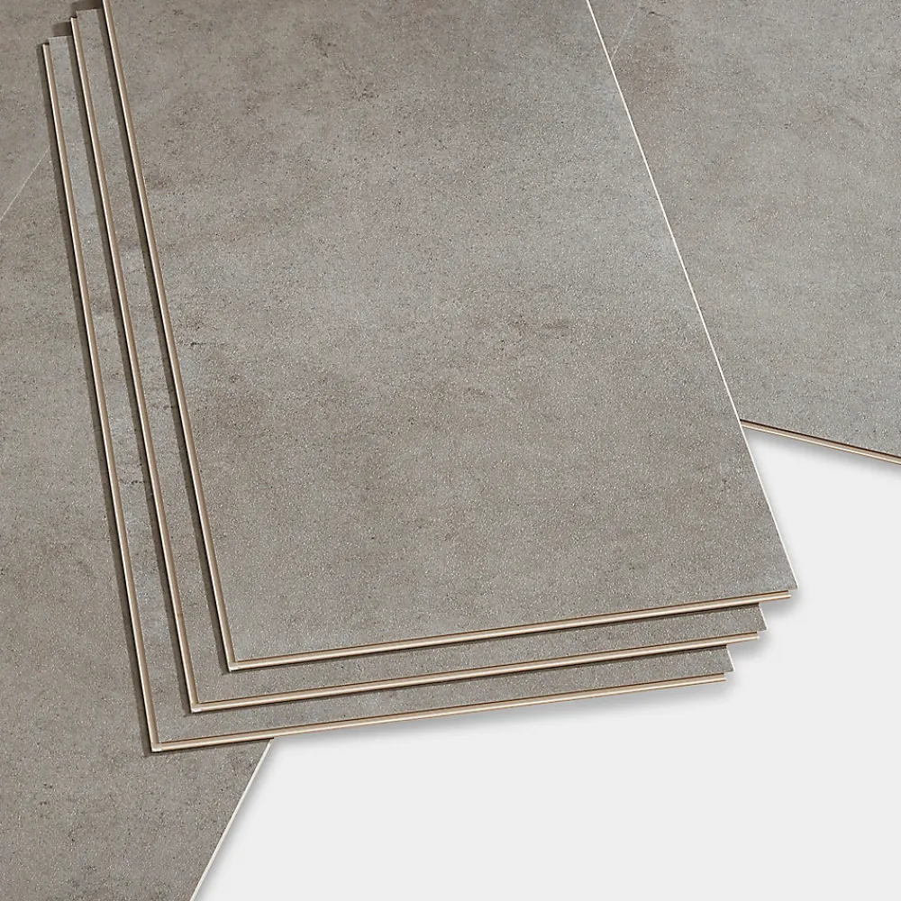 GoodHome Dalle Et Lame Pvc<Dalle PVC clipsable Baila béton gris L. 61 x l. 30.5 cm