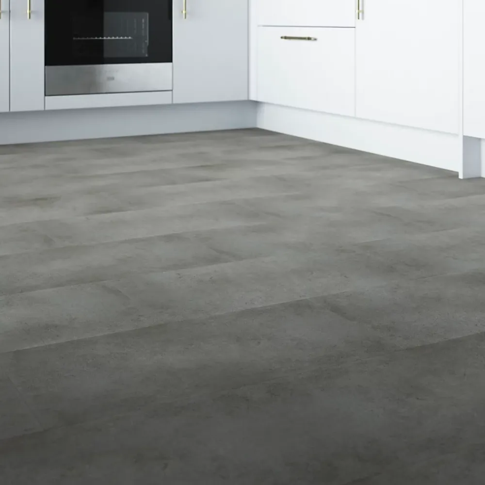 GoodHome Dalle Et Lame Pvc<Dalle PVC clipsable Baila béton gris L. 61 x l. 30.5 cm