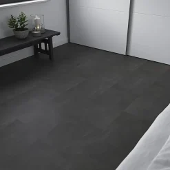 GoodHome Dalle Et Lame Pvc<Dalle PVC clipsable Baila décor ardoise noire L.61 x l.30,5cm