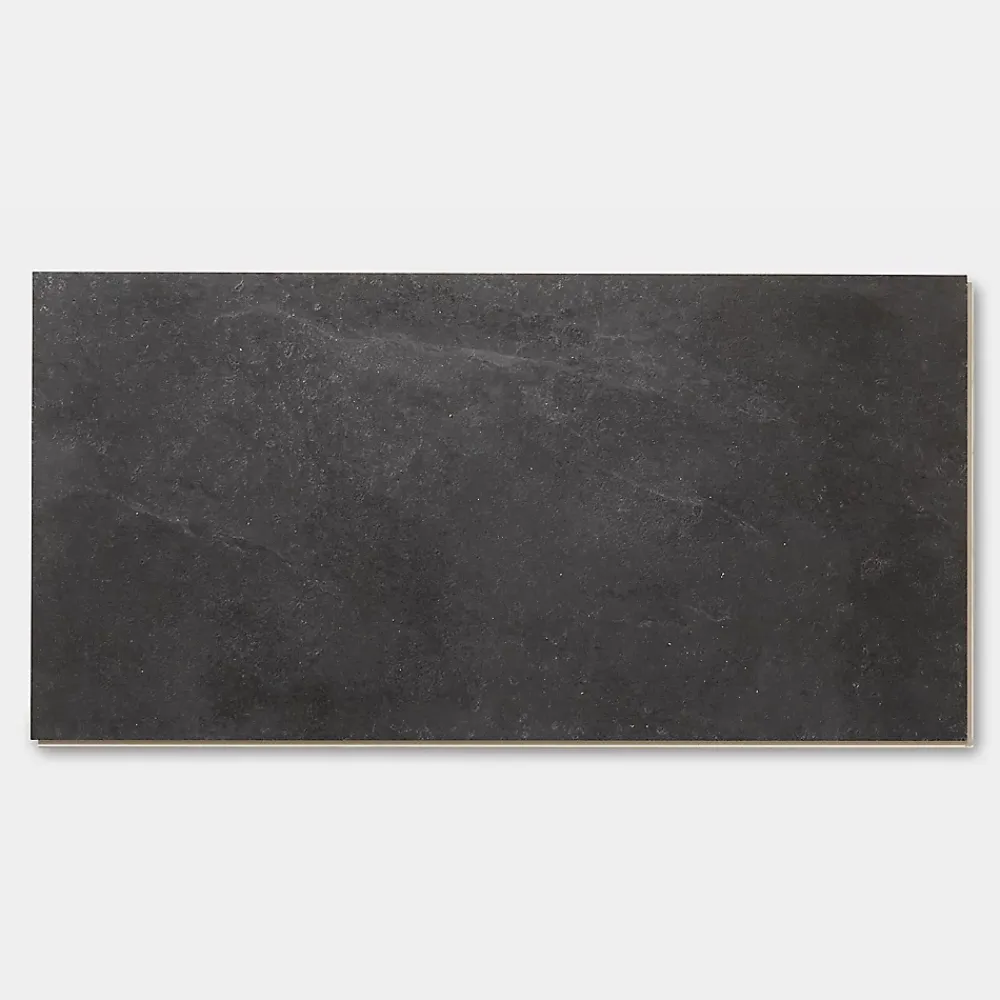 GoodHome Dalle Et Lame Pvc<Dalle PVC clipsable Baila décor ardoise noire L.61 x l.30,5cm