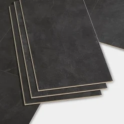 GoodHome Dalle Et Lame Pvc<Dalle PVC clipsable Baila décor ardoise noire L.61 x l.30,5cm