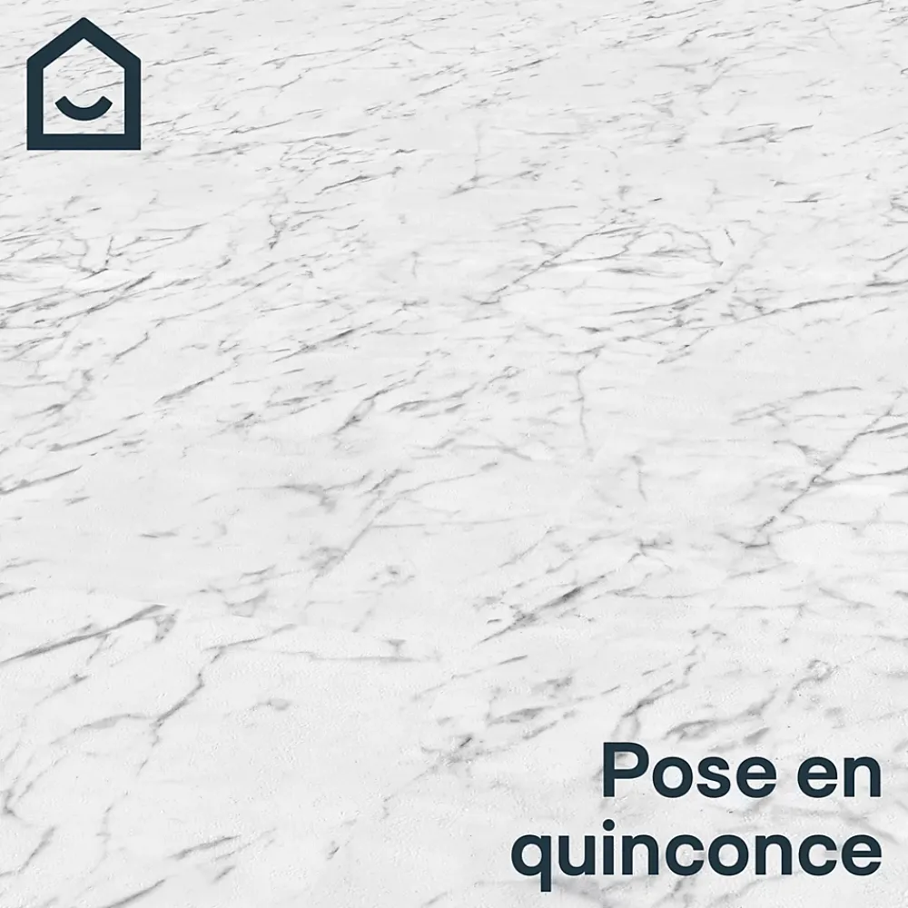 GoodHome Dalle PVC clipsable Mambo 82x42 cm marbre blanc (vendue au carton)- Dalle Et Lame Pvc