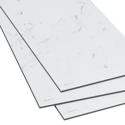 GoodHome Dalle PVC clipsable Mambo 82x42 cm marbre blanc (vendue au carton)- Dalle Et Lame Pvc