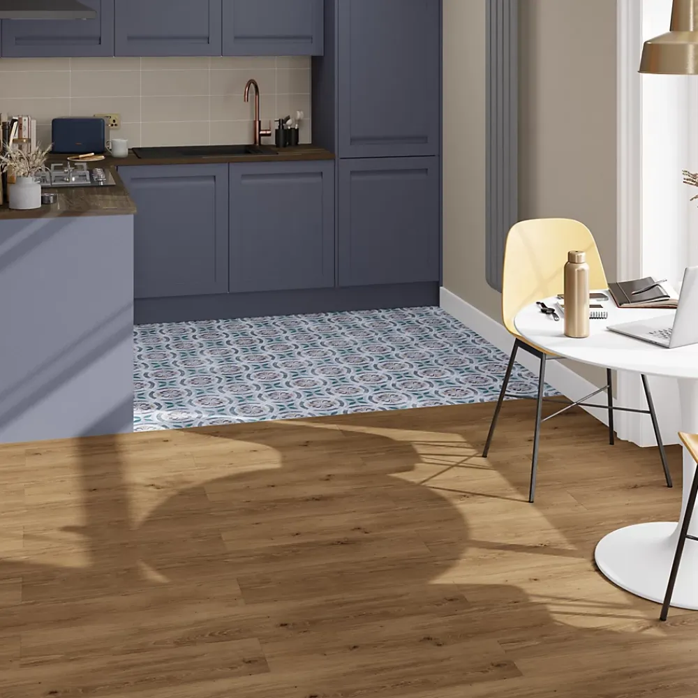 GoodHome Dalle Et Lame Pvc<Dalle PVC clipsable Mambo 63x32 cm décor carreaux ciment multico (vendue au carton)