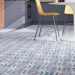 GoodHome Dalle Et Lame Pvc<Dalle PVC clipsable Mambo 63x32 cm décor carreaux ciment multico (vendue au carton)