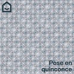 GoodHome Dalle Et Lame Pvc<Dalle PVC clipsable Mambo 63x32 cm décor carreaux ciment multico (vendue au carton)