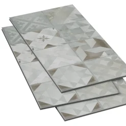 GoodHome Dalle Et Lame Pvc<Dalle PVC clipsable Mambo 63x32 cm décor carreaux ciment gris (vendue au carton)