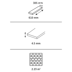 GoodHome Dalle PVC clipsable Mambo 63x32 cm ardoise (vendue au carton)- Dalle Et Lame Pvc
