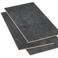 GoodHome Dalle PVC clipsable Mambo 63x32 cm ardoise (vendue au carton)- Dalle Et Lame Pvc