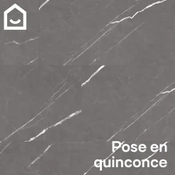 GoodHome Dalle Et Lame Pvc<Dalle PVC clipsable Mambo 82x42 cm marbre gris (vendue au carton)