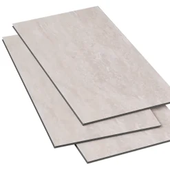 GoodHome Dalle PVC clipsable pour sol intérieur l.32 x L.63 cm effet pierre travertin Mambo (vendue au carton)- Dalle Et Lame Pvc
