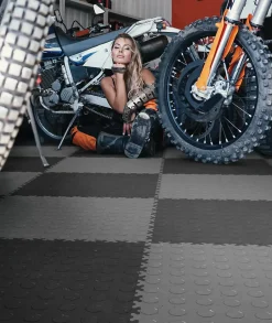 Fortelock Dalle Pvc Garage<Dalle PVC garage Industy Eco gris foncé L.51 x l.51 cm