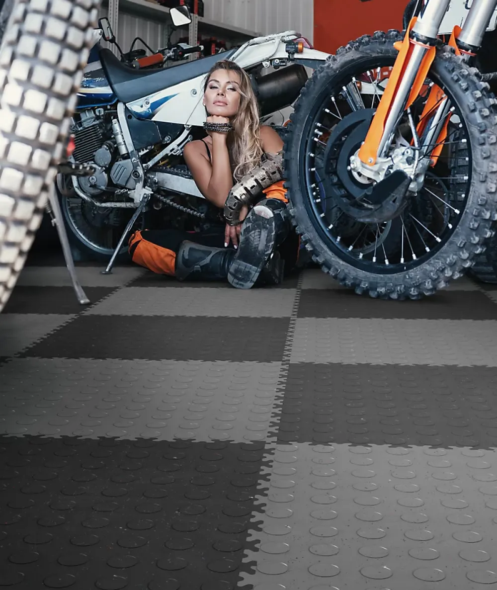 Fortelock Dalle Pvc Garage<Dalle PVC garage Industy Eco gris foncé L.51 x l.51 cm