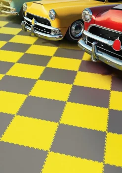 Fortelock Dalle Pvc Garage<Dalle PVC garage Industy jaune L.51 x l.51 cm