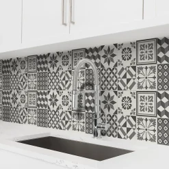 GoodHome Dalle Murale Pvc<Dalle PVC Ozark carreaux de ciment L. 60cm x l. 30cm