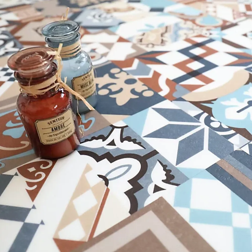 Décoweb Dalle Et Lame Pvc<Dalle sol PVC Clipsable Mix and Match - Click 5G - Carreaux de ciment patchwork terracotta - Paquet de 1,49 m²