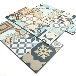 Décoweb Dalle Et Lame Pvc<Dalle sol PVC Clipsable Mix and Match - Click 5G - Carreaux de ciment patchwork terracotta - Paquet de 1,49 m²