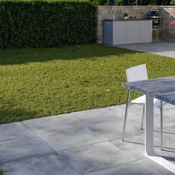 Concept Mosaïque Dalle sur plots ASSEN GREY 60x60x2 cm effet béton antidérapant R11- Carrelage Extérieur Et Terrasse