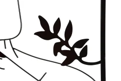 Mauro Ferretti Déco murale en métal noir pour femme avec chapeau 60x1x80 cm- Panneau Tasseau Bois