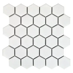 Decora Mosaicos Carrelage mosaïque HEXAGONE Blanc 27x28 cm- Mosaïque Pour Douche