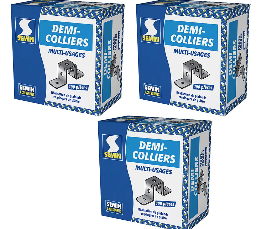 Semin Bois De Charpente<Demi Collier Multi-usages , boite de 100 (Lot de 300)