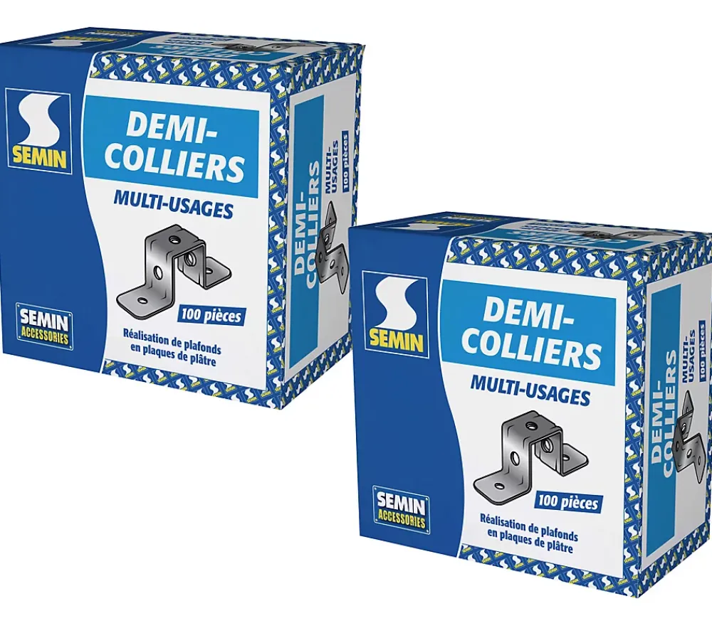 Semin Bois De Charpente<Demi Collier Multi-usages , boite de 100 (Lot de 200)