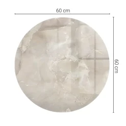 Wallfluent Plateau En Verre<Dessus de table en verre trempé fi60 cm Motif texturé de marbre