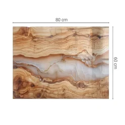 Wallfluent Plateau En Verre<Dessus de table en verre trempé 80x60 cm Bois naturel avec résine