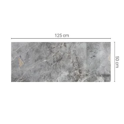 Wallfluent Dessus de table en verre trempé 125x50 cm Motif naturel de marbre- Plateau En Verre